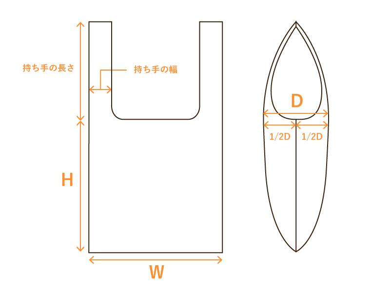 レジ袋型バッグの図面