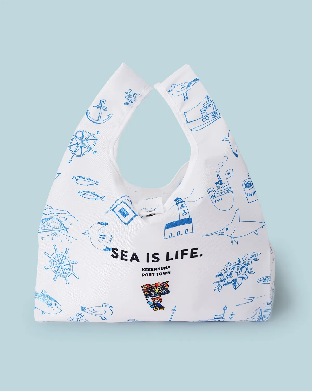 ポリエステルレジ袋型折りたたみフラップ付き_正面