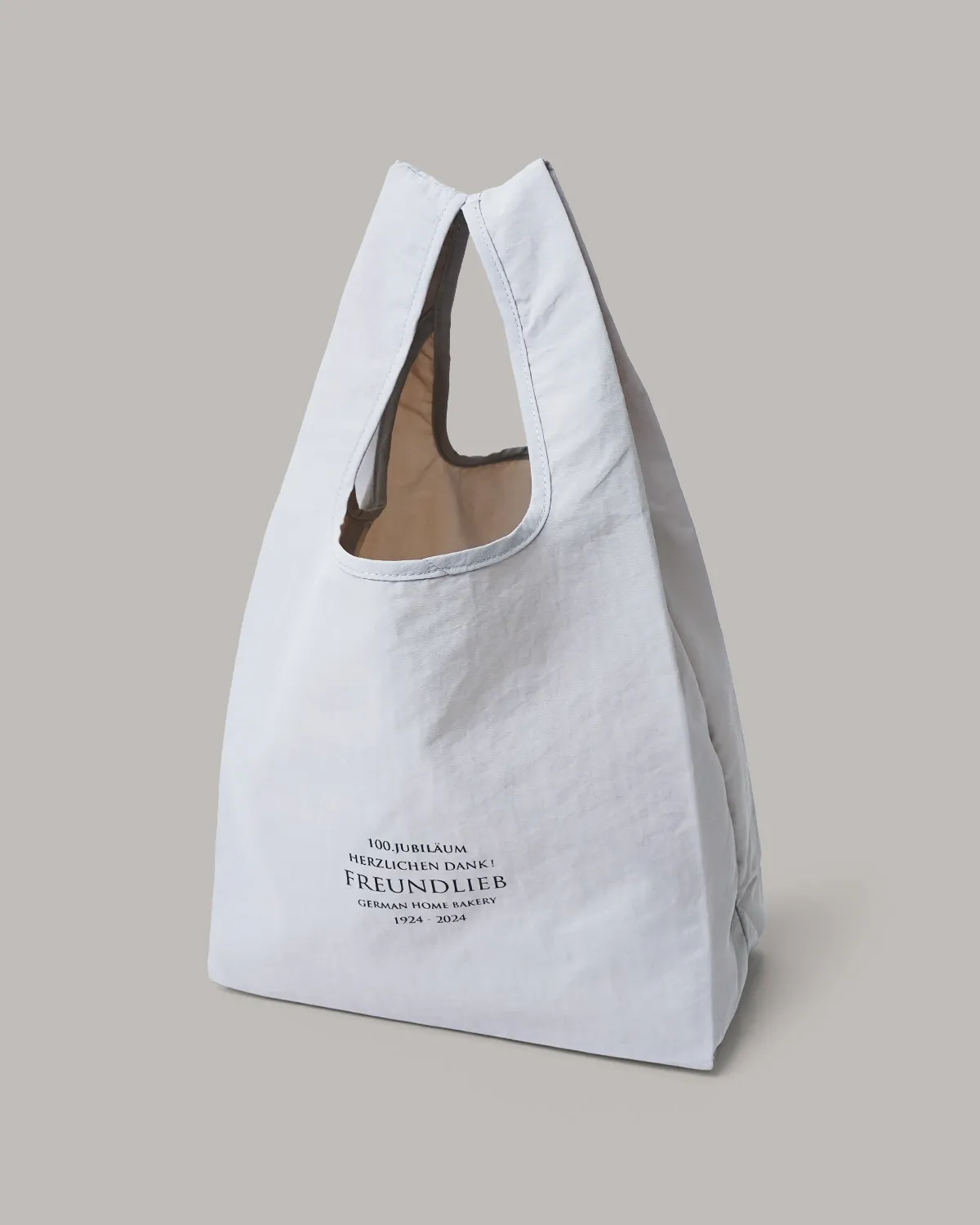 ナイロンレジ袋型バッグブラック、グレー_斜め