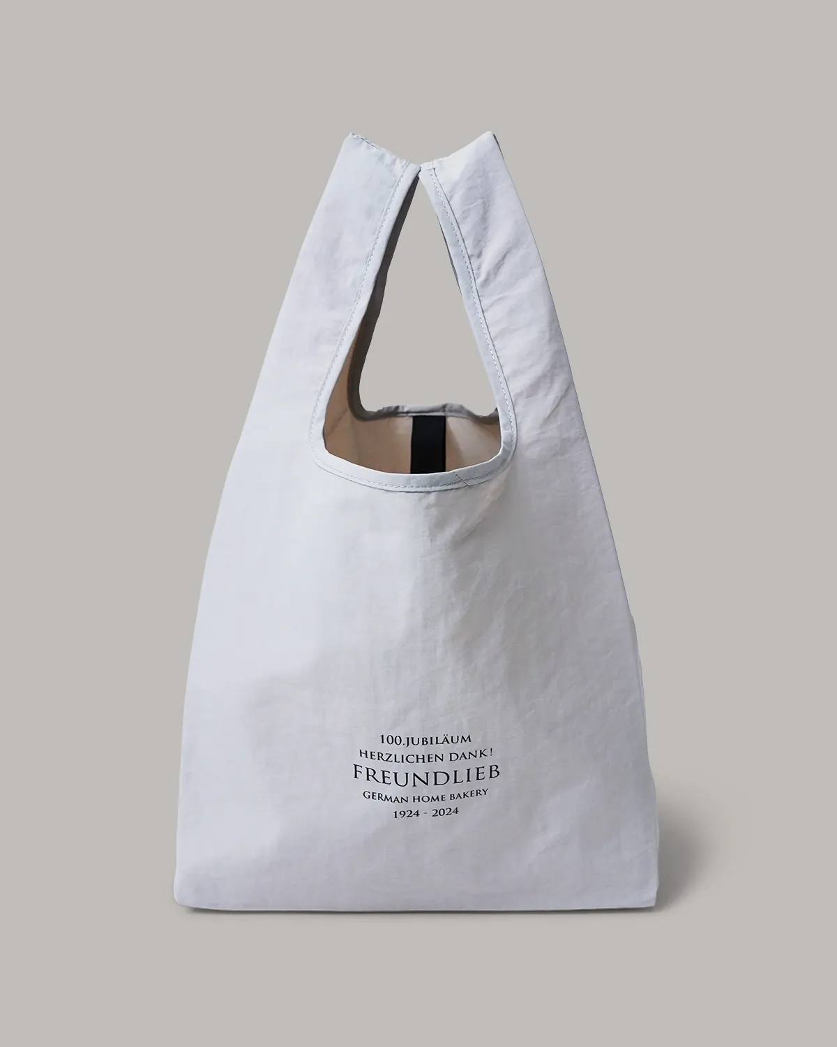 ナイロンレジ袋型バッグブラック、グレー_正面