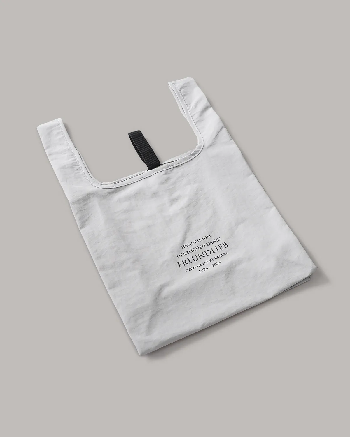 ナイロンレジ袋型バッグブラック、グレー_平置き斜め