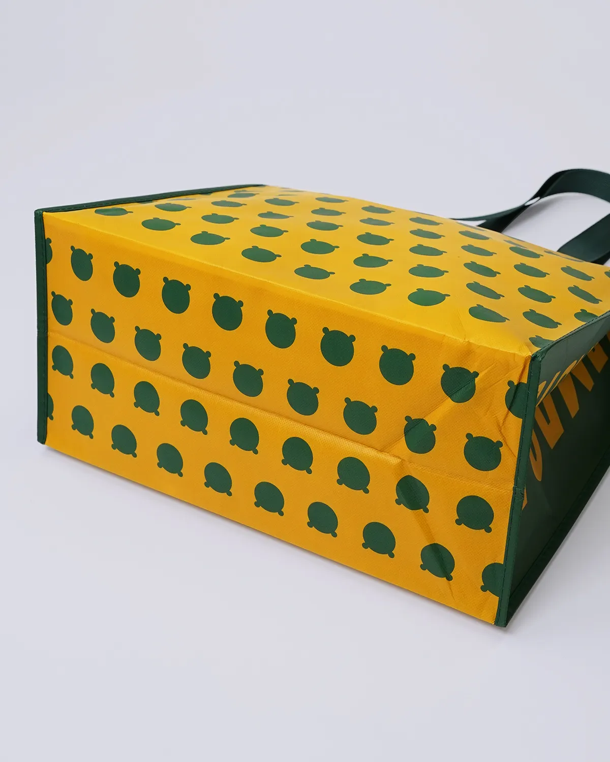 不織布+OPラミネート角底バッグ_ファスナー底面