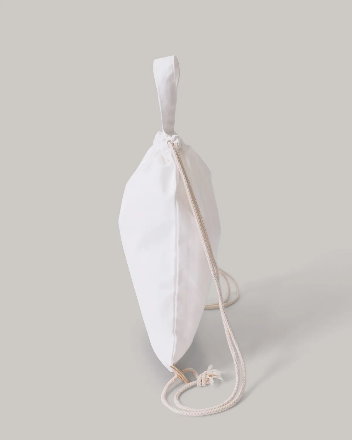 コットンリネン両紐ショルダーバッグ合皮補強_横