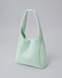 メッシュ_マルシェ型バッグ_メロン色_斜め