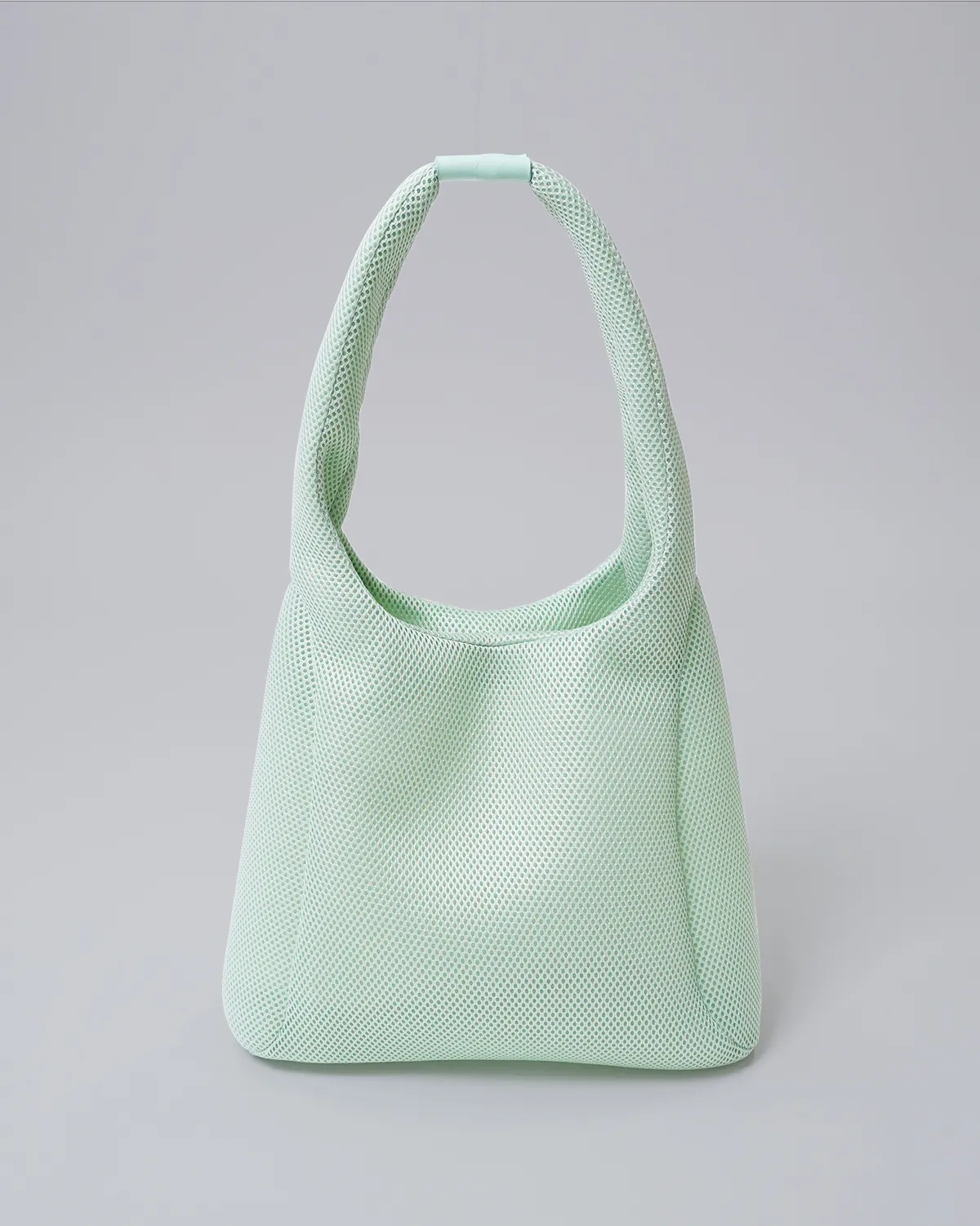 メッシュ_マルシェ型バッグ_メロン色_正面