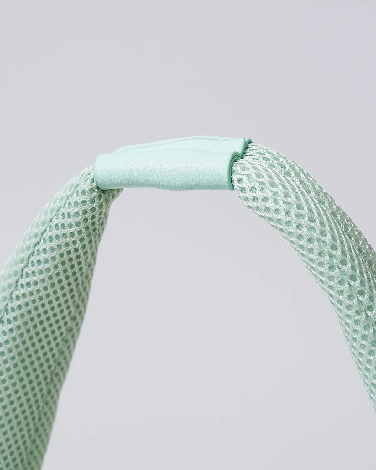 メッシュ_マルシェ型バッグ_メロン色_持ち手革