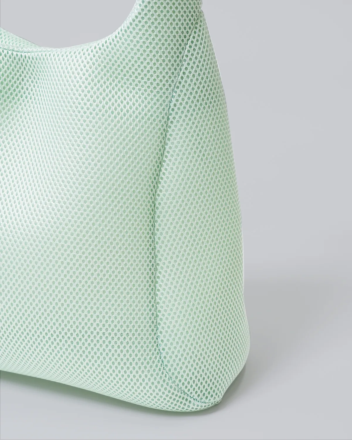 メッシュ_マルシェ型バッグ_メロン色_角