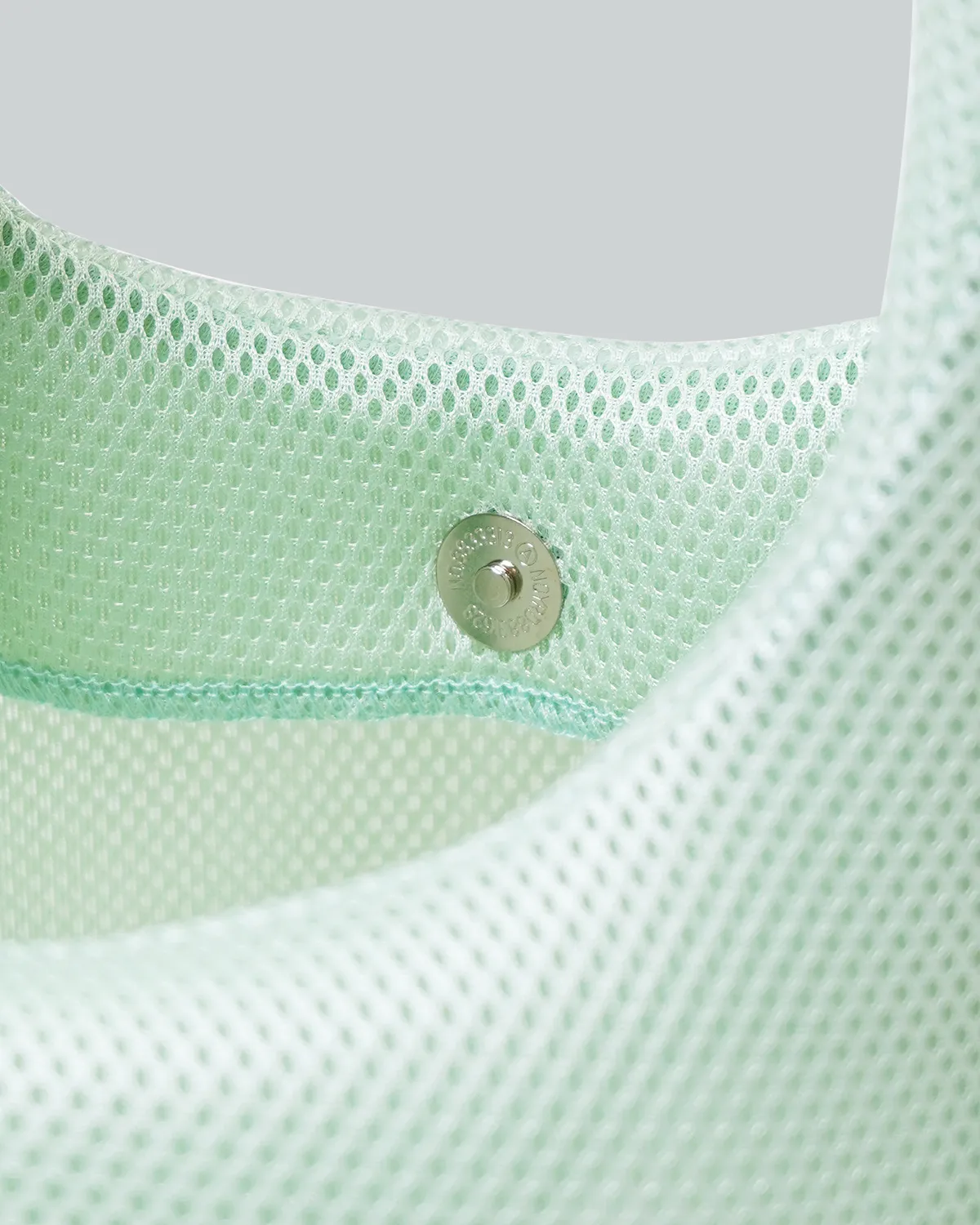 メッシュ_マルシェ型バッグ_メロン色_ボタン