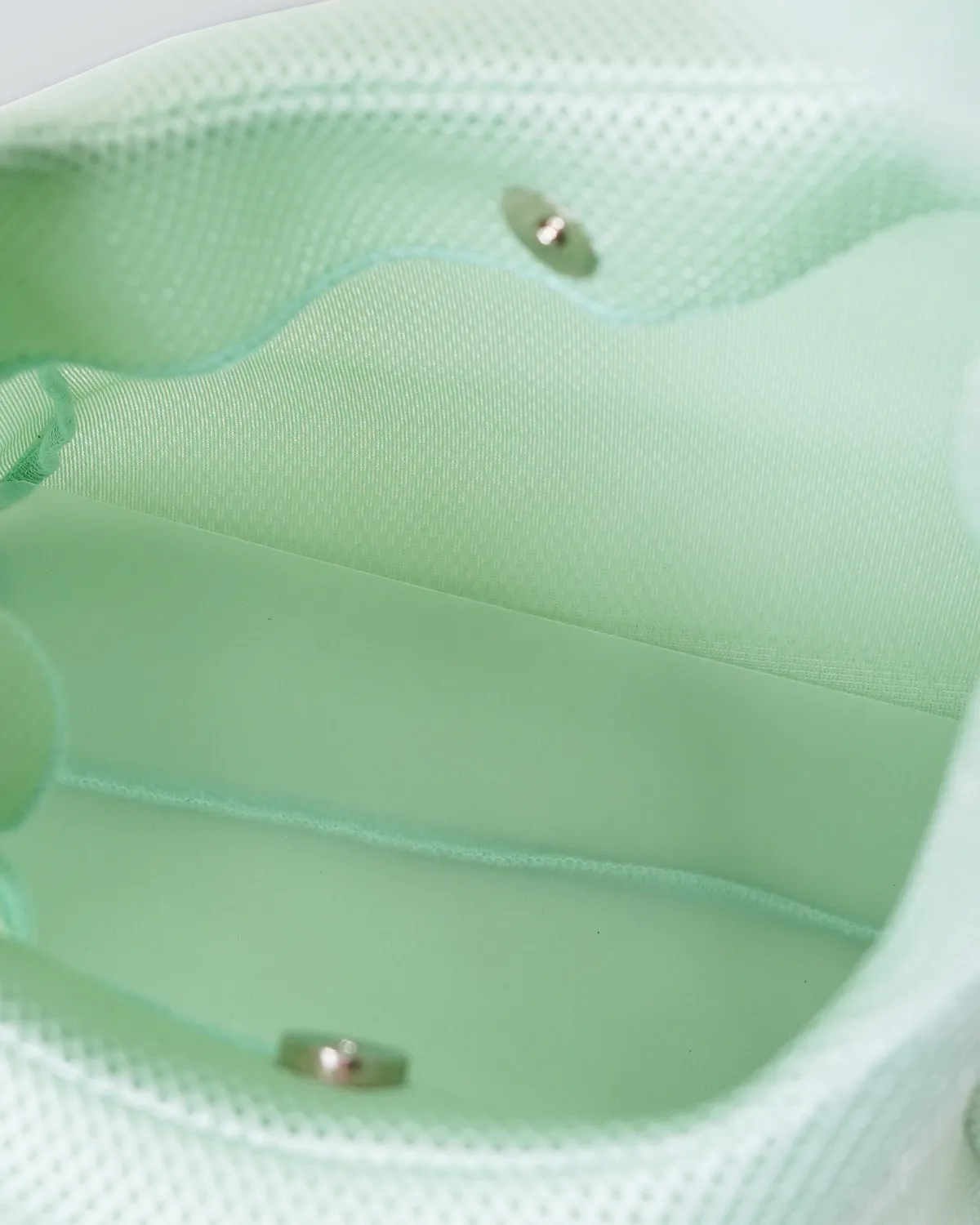 メッシュ_マルシェ型バッグ_メロン色_内側底