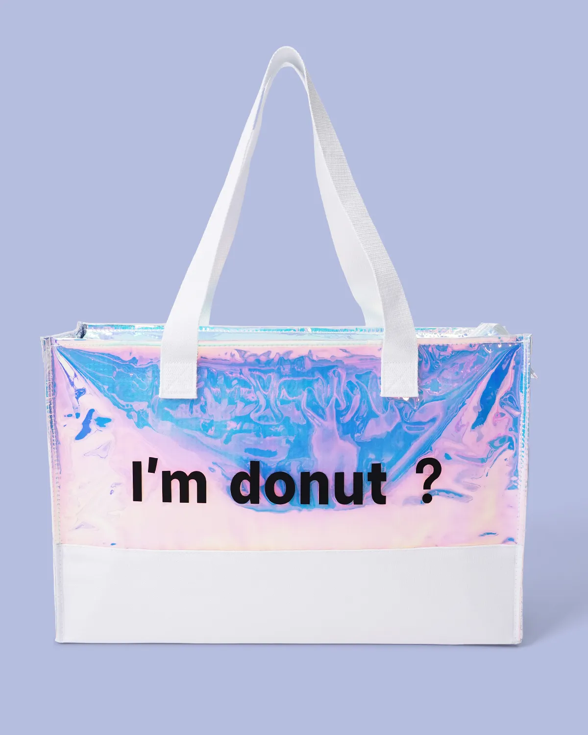 ホログラムPVC+コットン角底保冷バッグ_正面