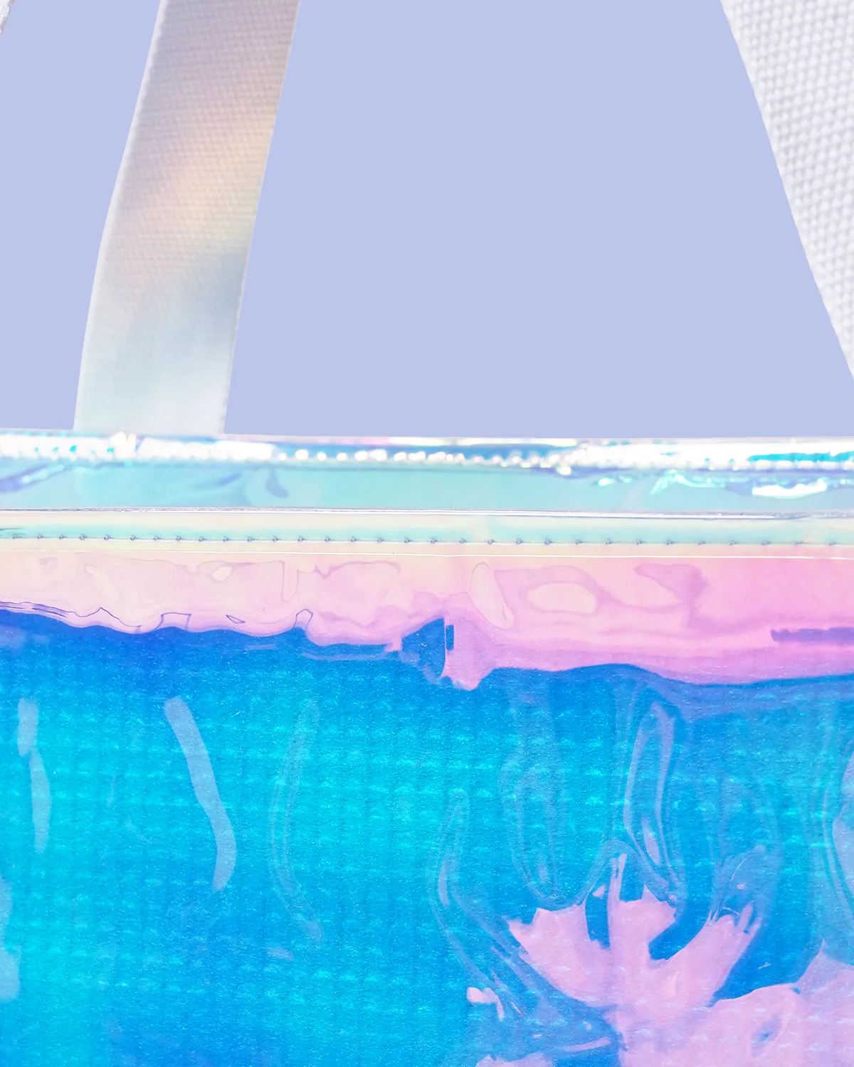 ホログラムPVC+コットン角底保冷バッグ_熱圧着