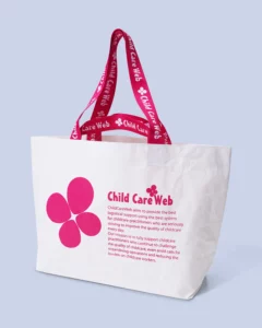 ワリフ（PPクロス）船底バッグ持ち手２本_斜め