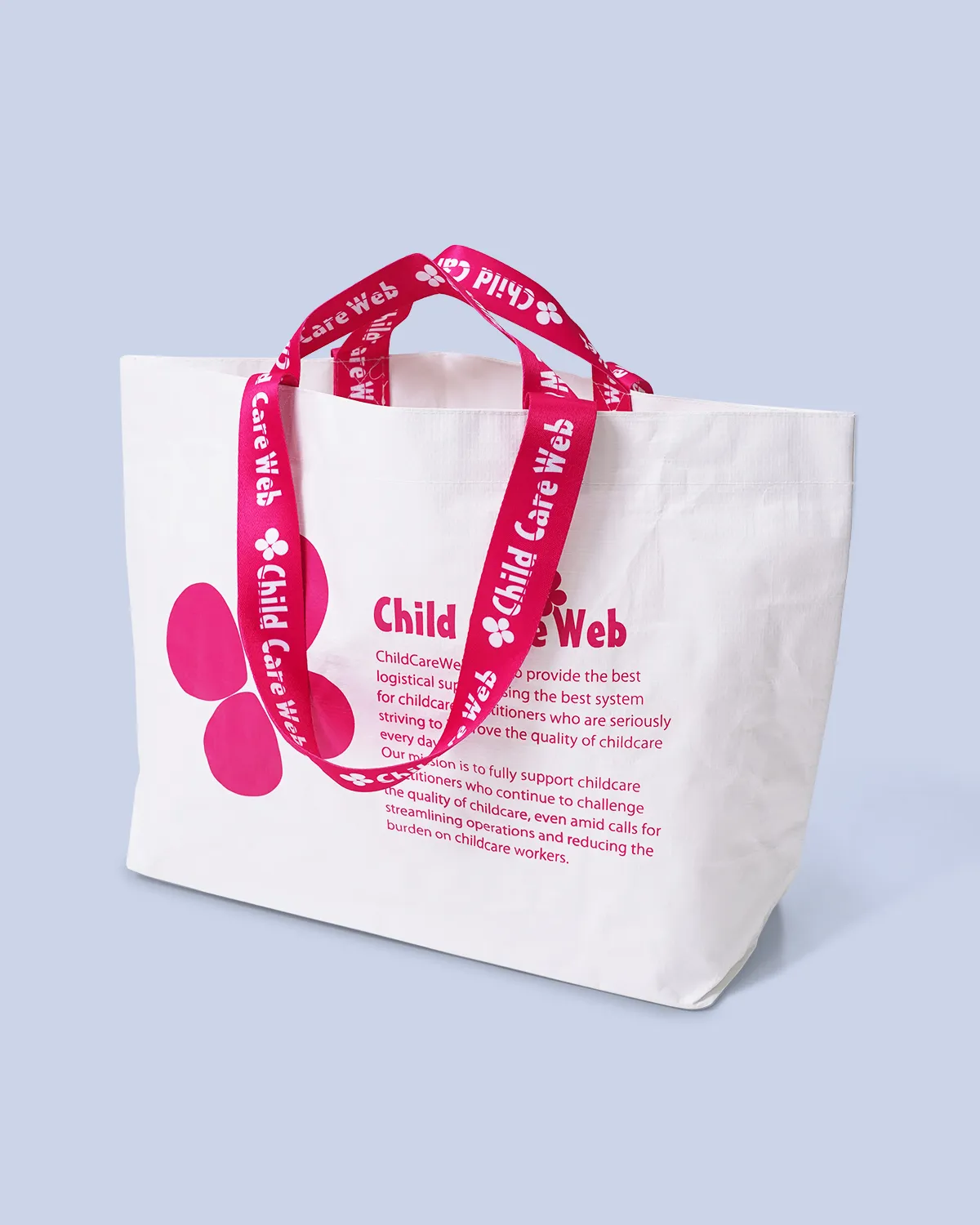 ワリフ（PPクロス）船底バッグ持ち手２本_持ち手おろした状態