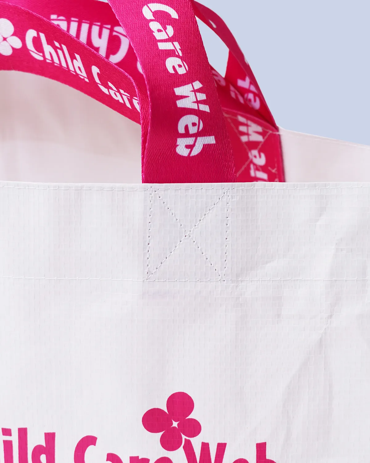 ワリフ（PPクロス）船底バッグ持ち手２本_クロスステッチ