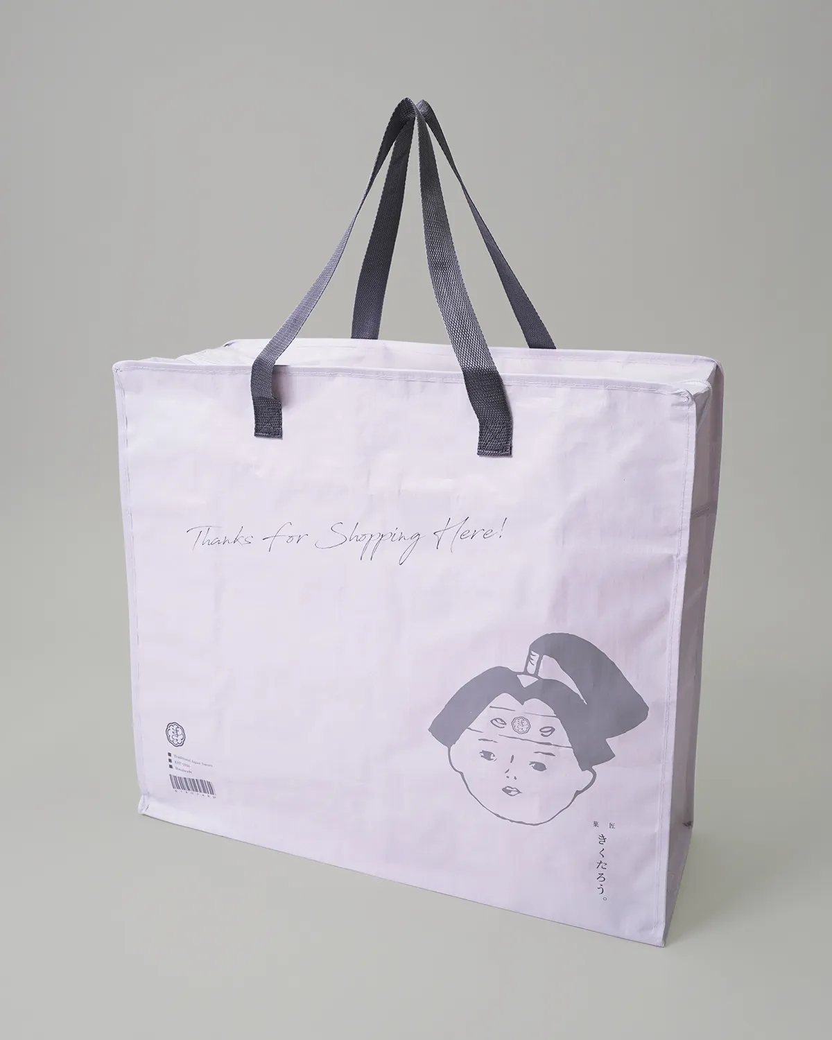 ワリフ(PPクロス)BOX型バッグ ファスナー付_裏面斜め