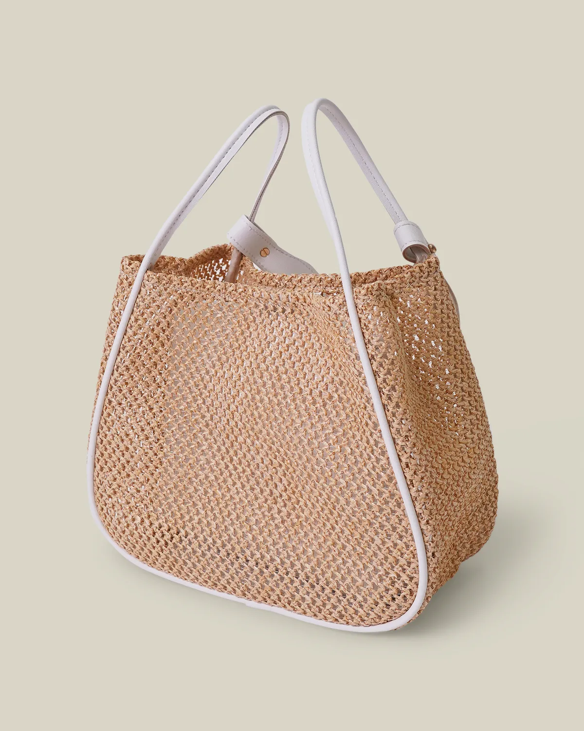 メッシュ合皮_角底バッグ_斜め