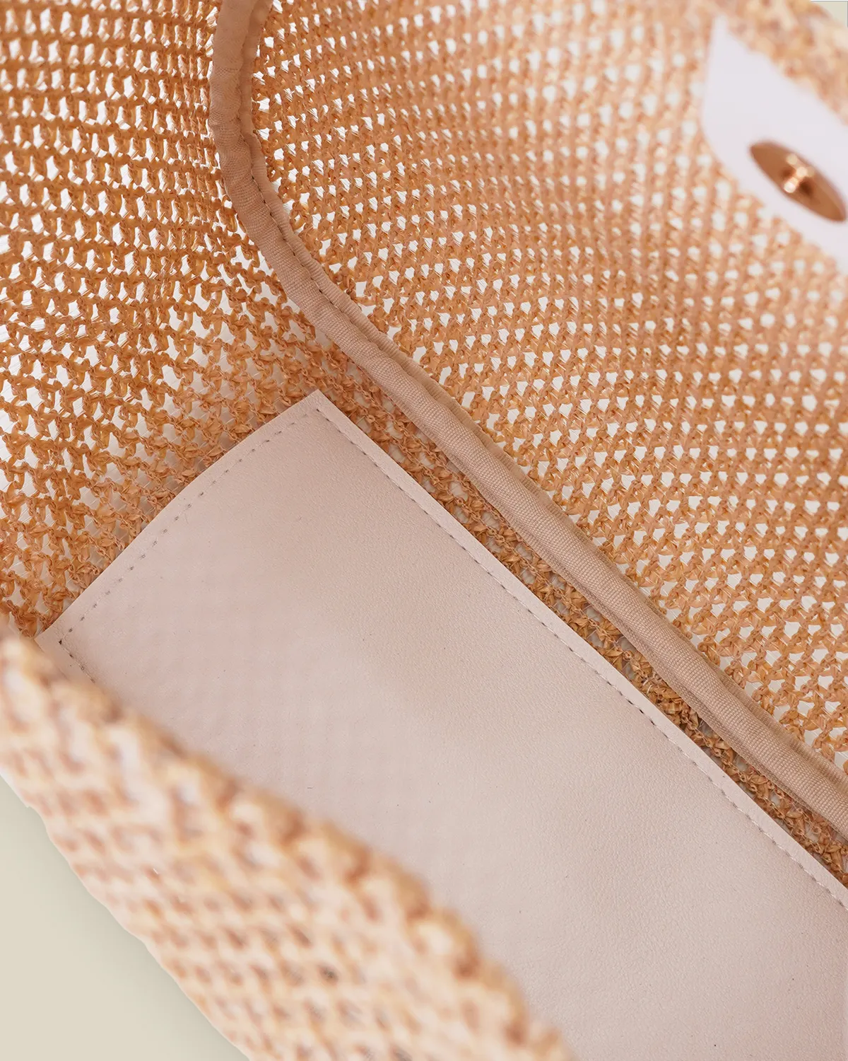 メッシュ合皮_角底バッグ_内側