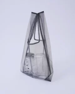 オーガンジーレジ袋型バッグ_水筒・クリアポーチ