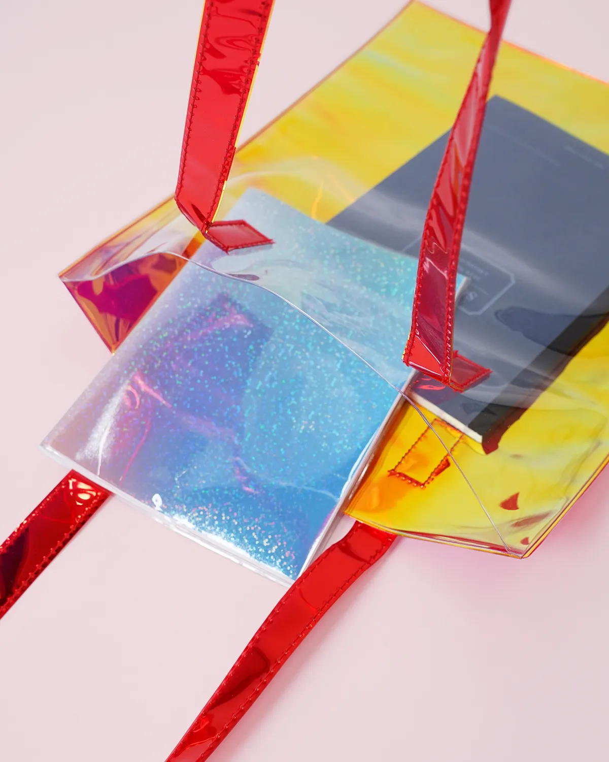 ホログラムPVC+透明塩ビマチなしバッグ_ノート入れ