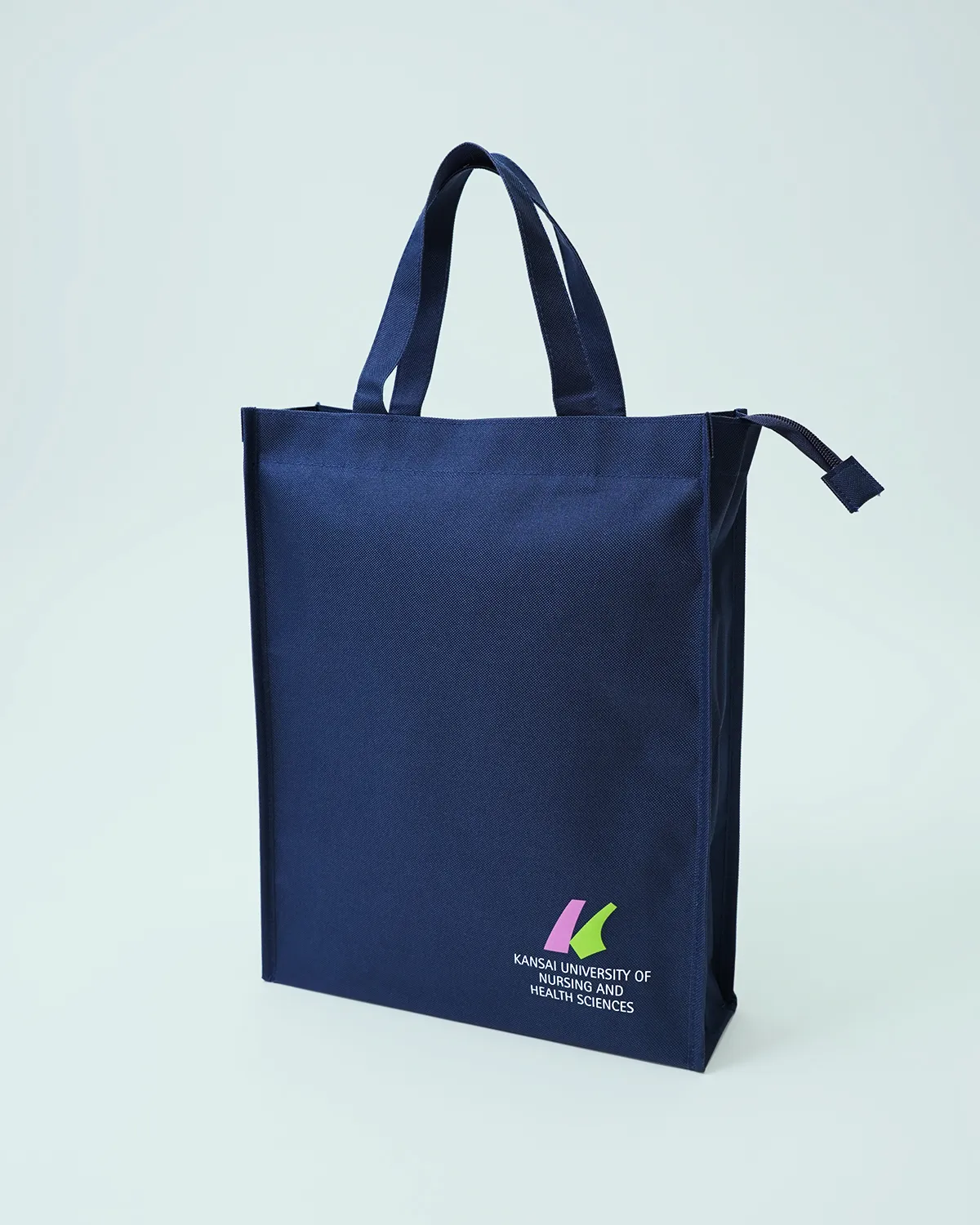 ポリエステル600D 角底バッグ_ファスナー部分広げた状態斜め