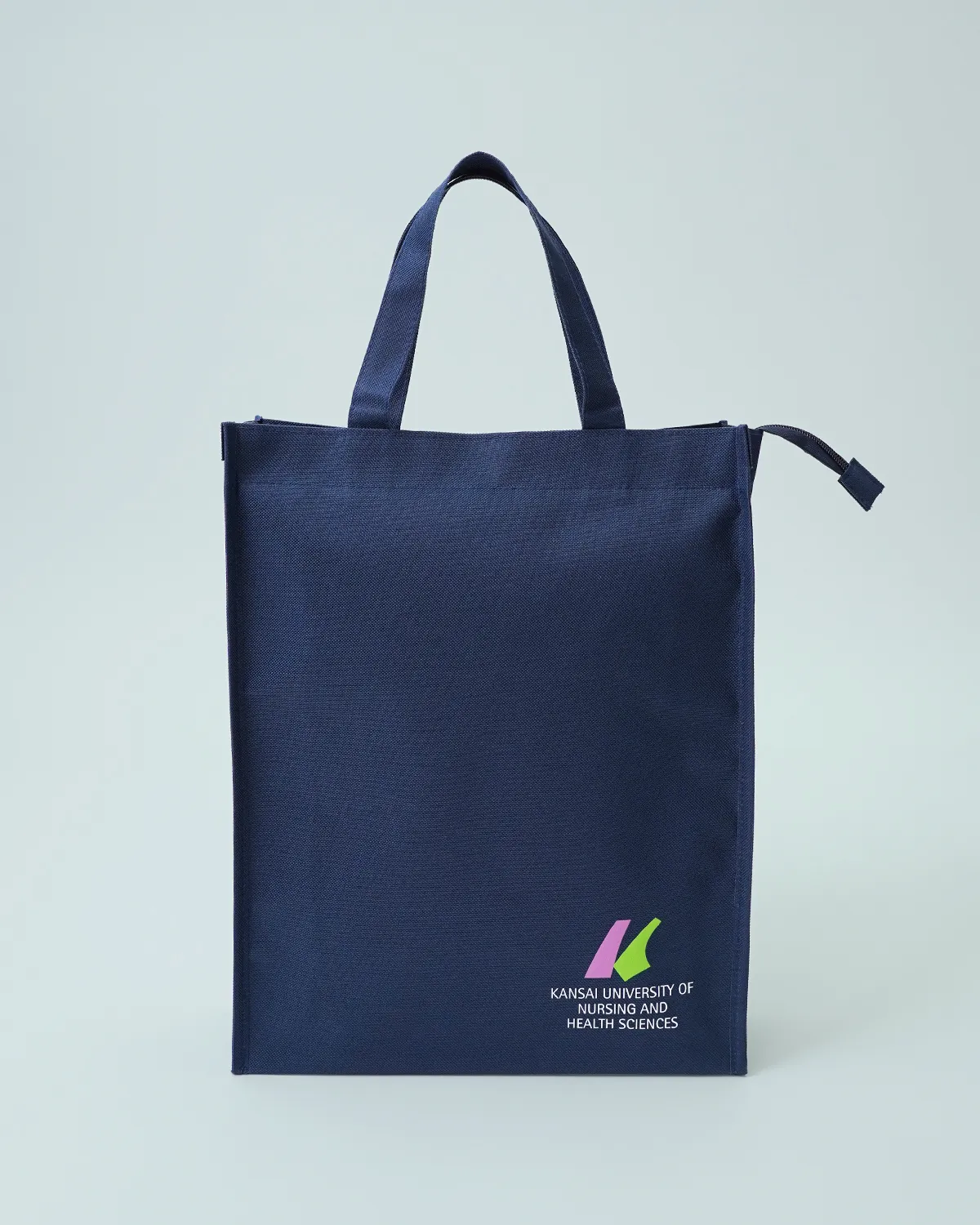 ポリエステル600D 角底バッグ_ファスナー部分広げた状態正面