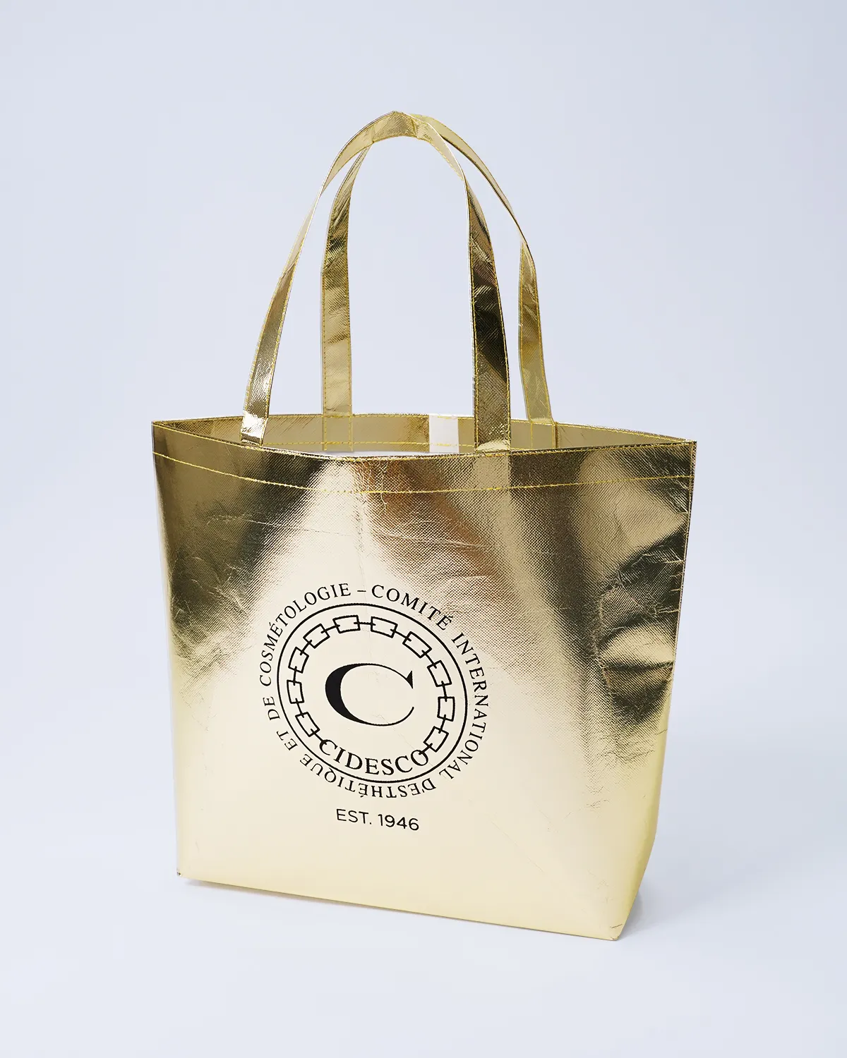 不織布PPメタリック船底バッグ_斜め開き