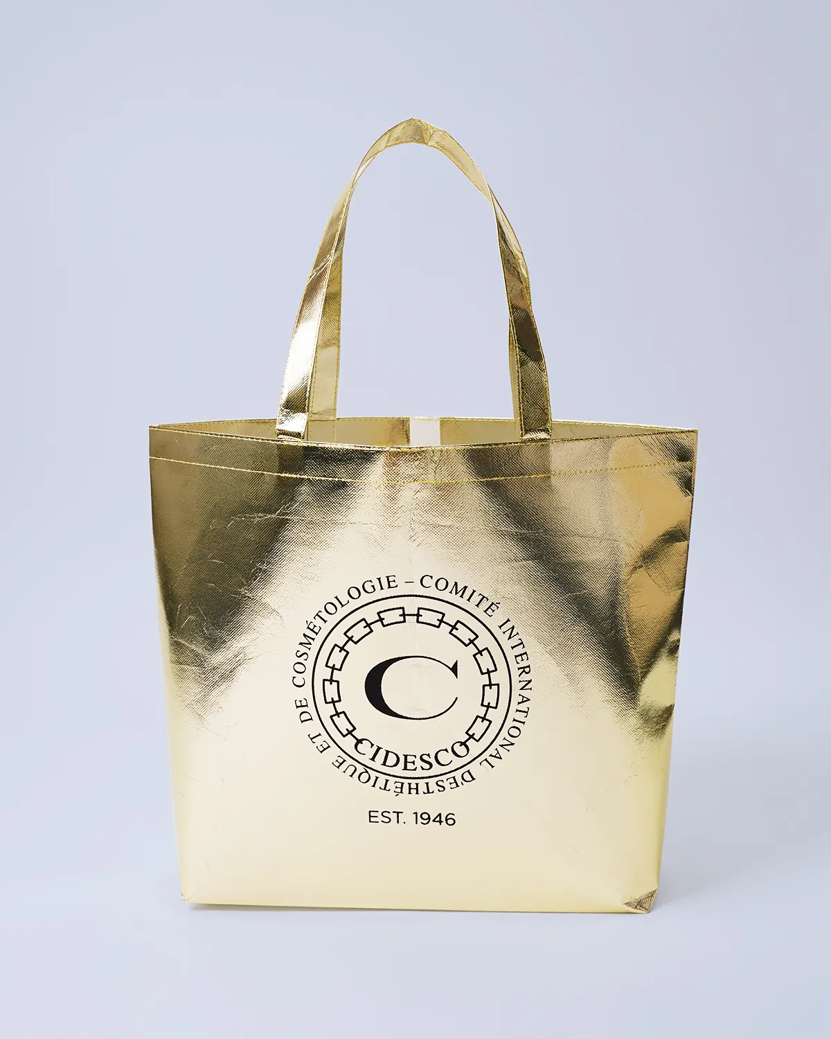 不織布PPメタリック船底バッグ_正面開き