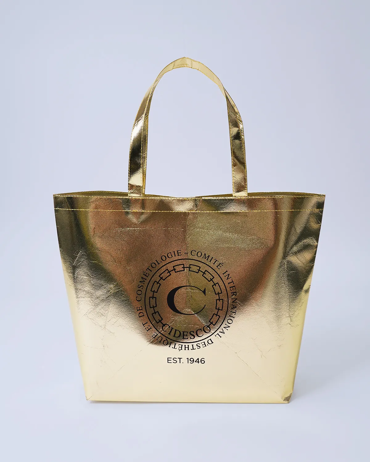 不織布PPメタリック船底バッグ_正面