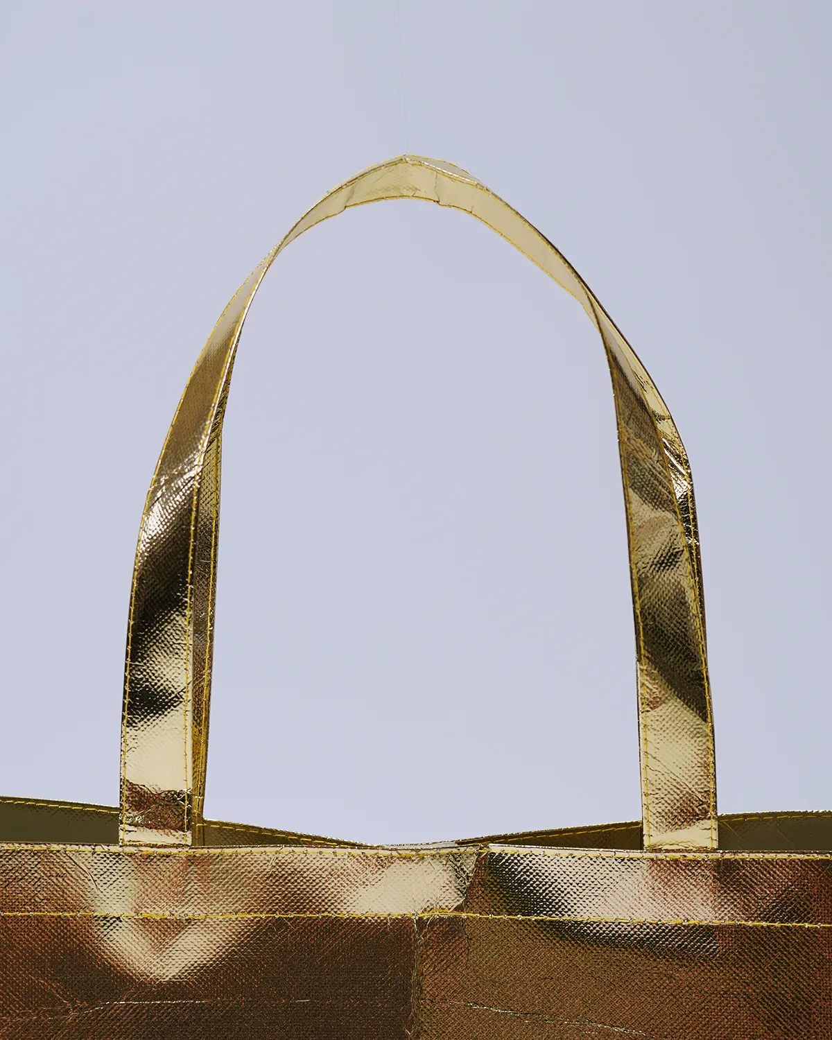 不織布PPメタリック船底バッグ_持ち手