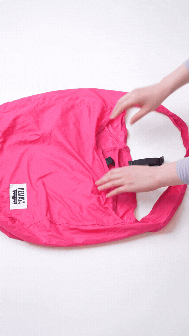 ポリエステル船底エコバッグくしゅくしゅ収納_動画閉じる