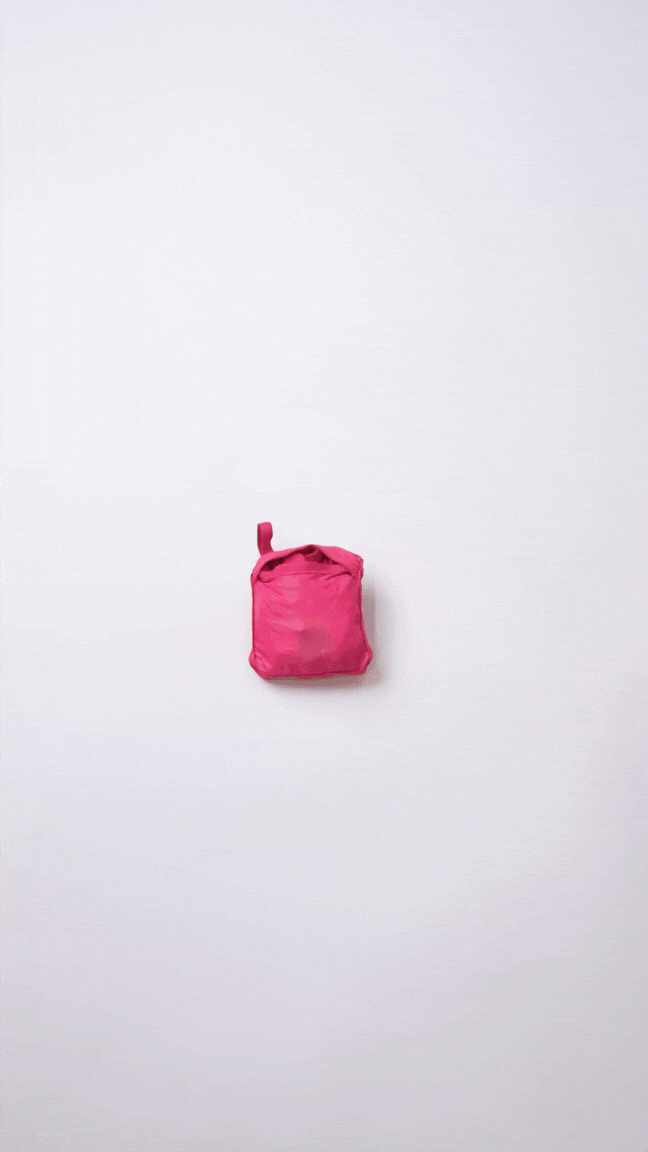 ポリエステル船底エコバッグくしゅくしゅ収納_動画開く