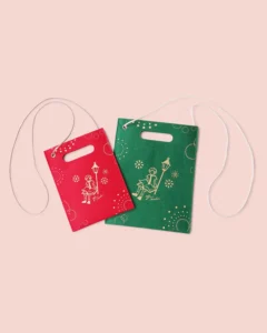 フェルト小判抜きバッグロー引き紐_大小_平置き２セット