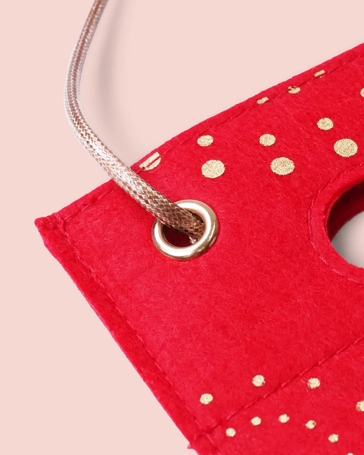 フェルト小判抜きバッグロー引き紐_大小_ハトメ