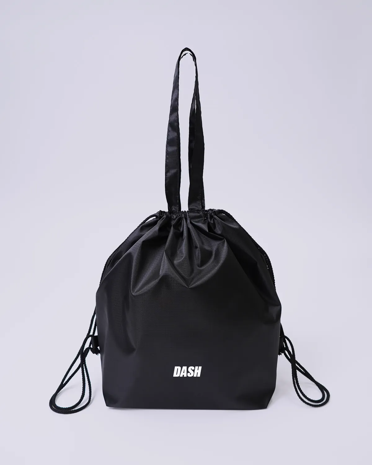 ポリエステル両ひもショルダー持ち手付き_正面・物入り