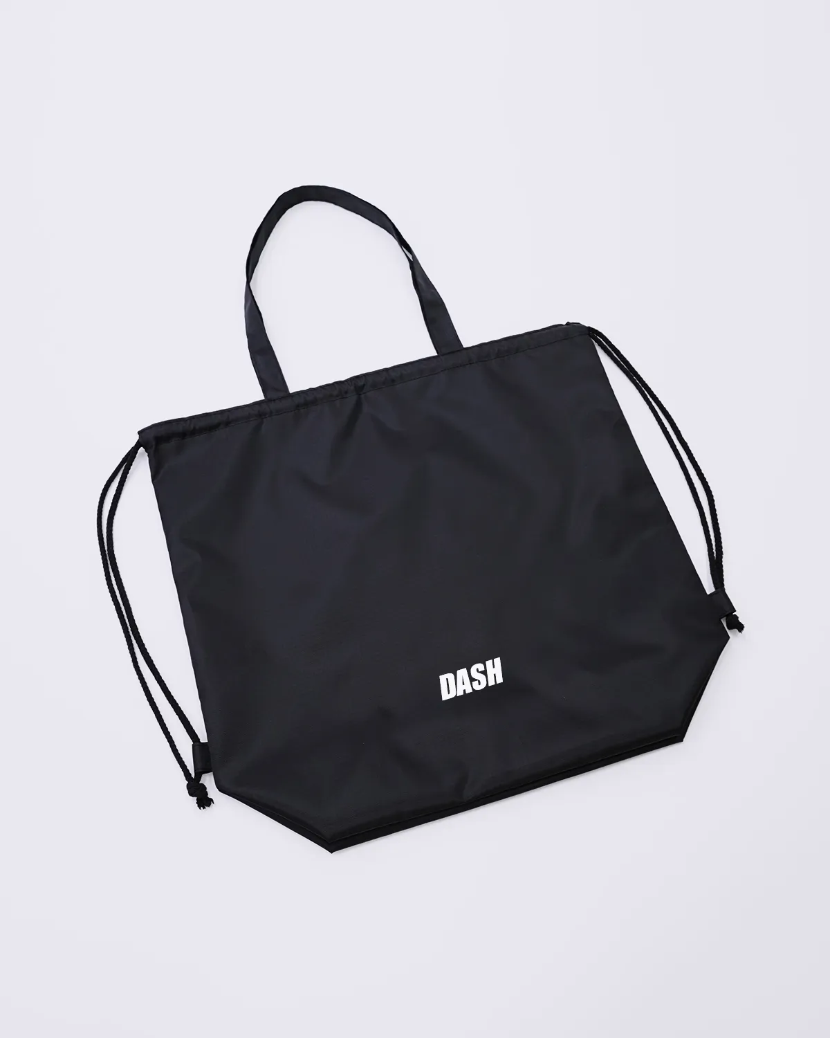 ポリエステル両ひもショルダー持ち手付き_平置き斜め