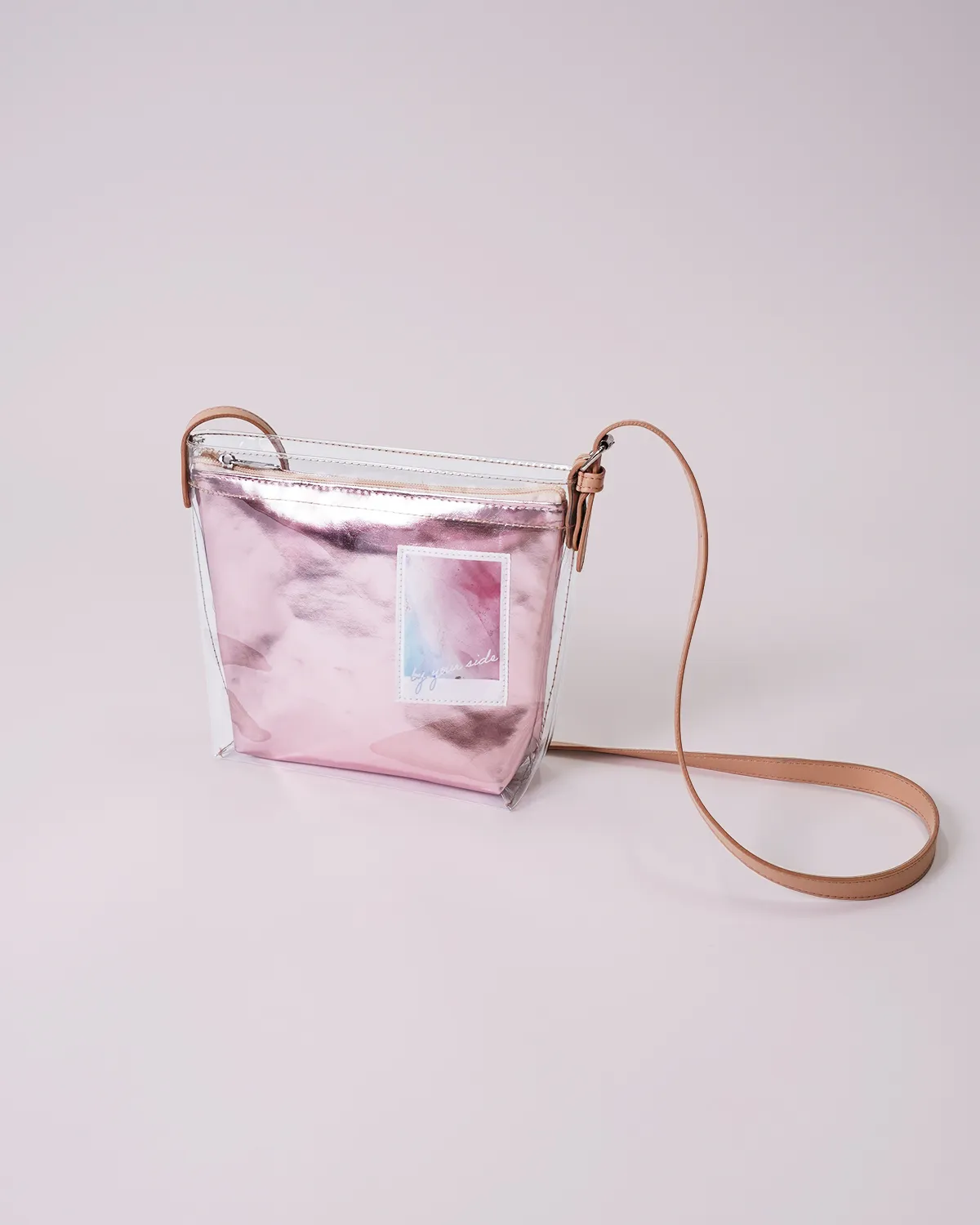 透明塩ビ船底ポシェット＋合皮船底ポーチ_斜め