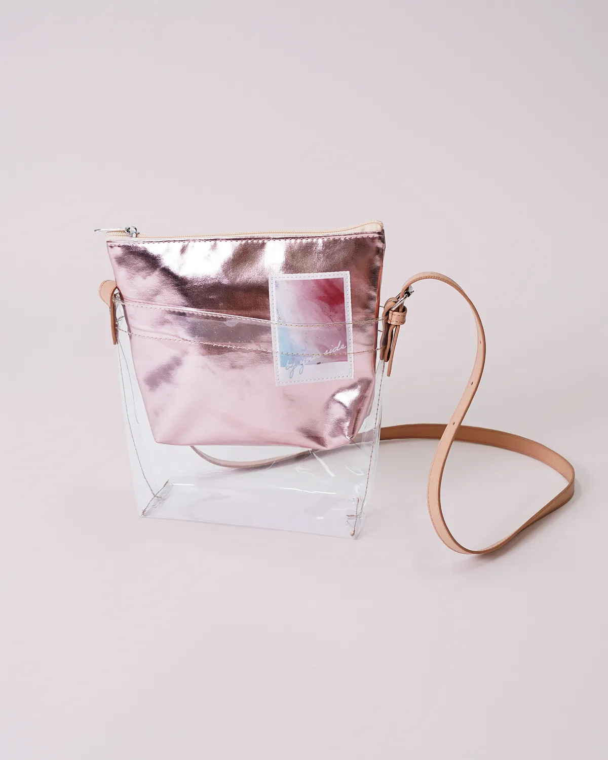 透明塩ビ船底ポシェット＋合皮船底ポーチ_ポーチ・ビニールバッグ中に入れる