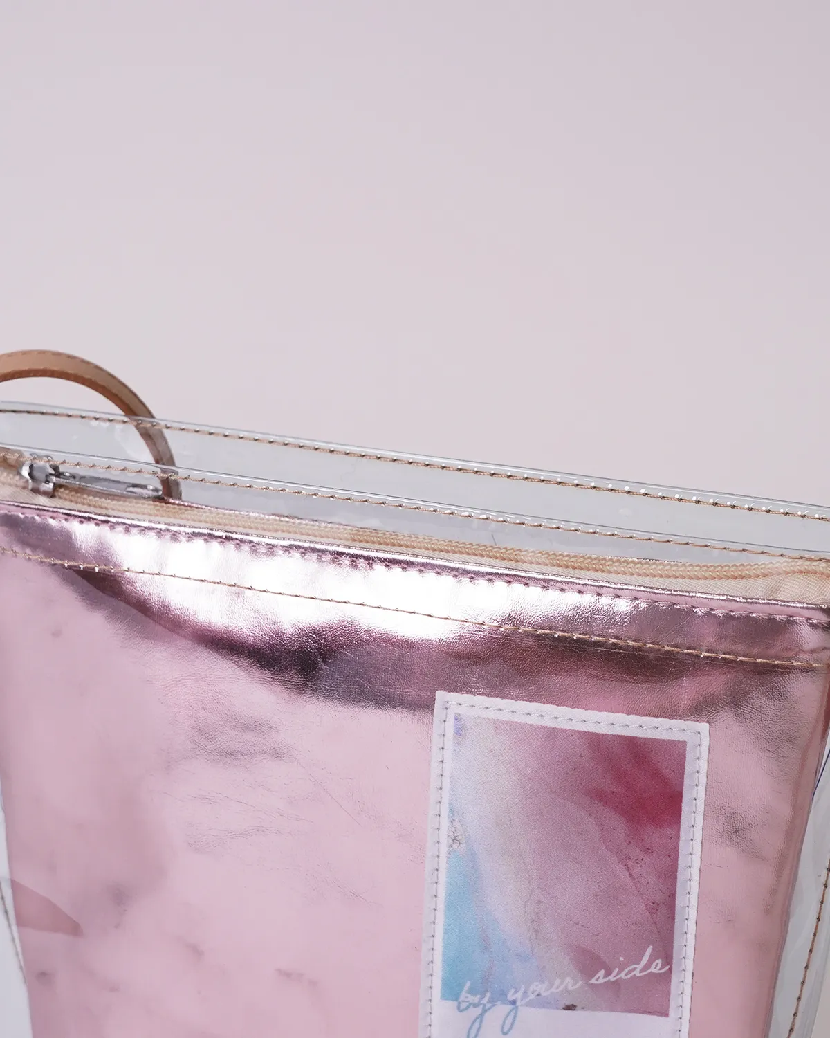 透明塩ビ船底ポシェット＋合皮船底ポーチ_ビニールステッチ