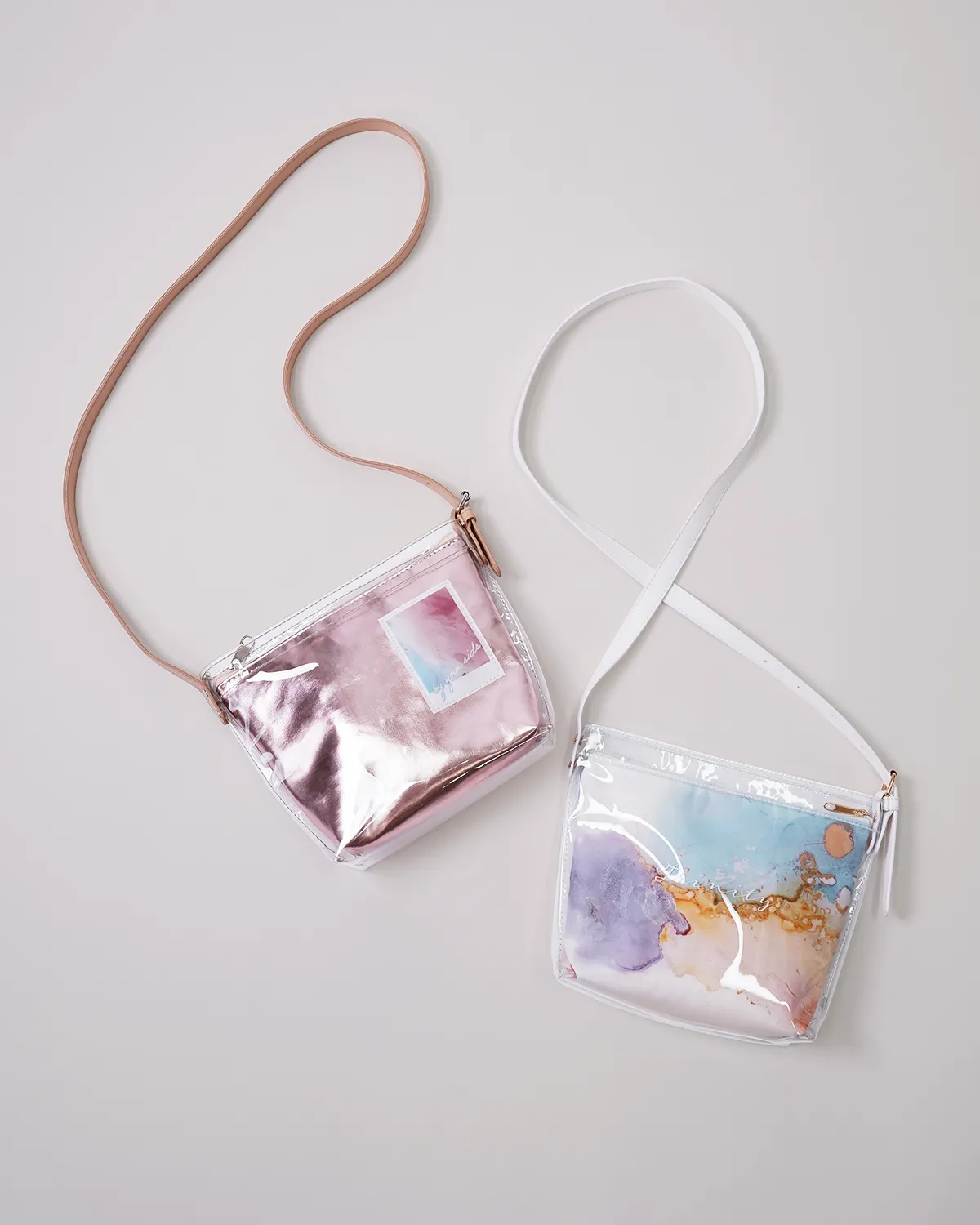 透明塩ビ船底ポシェット＋ポリエステル船底ポーチ_2セット