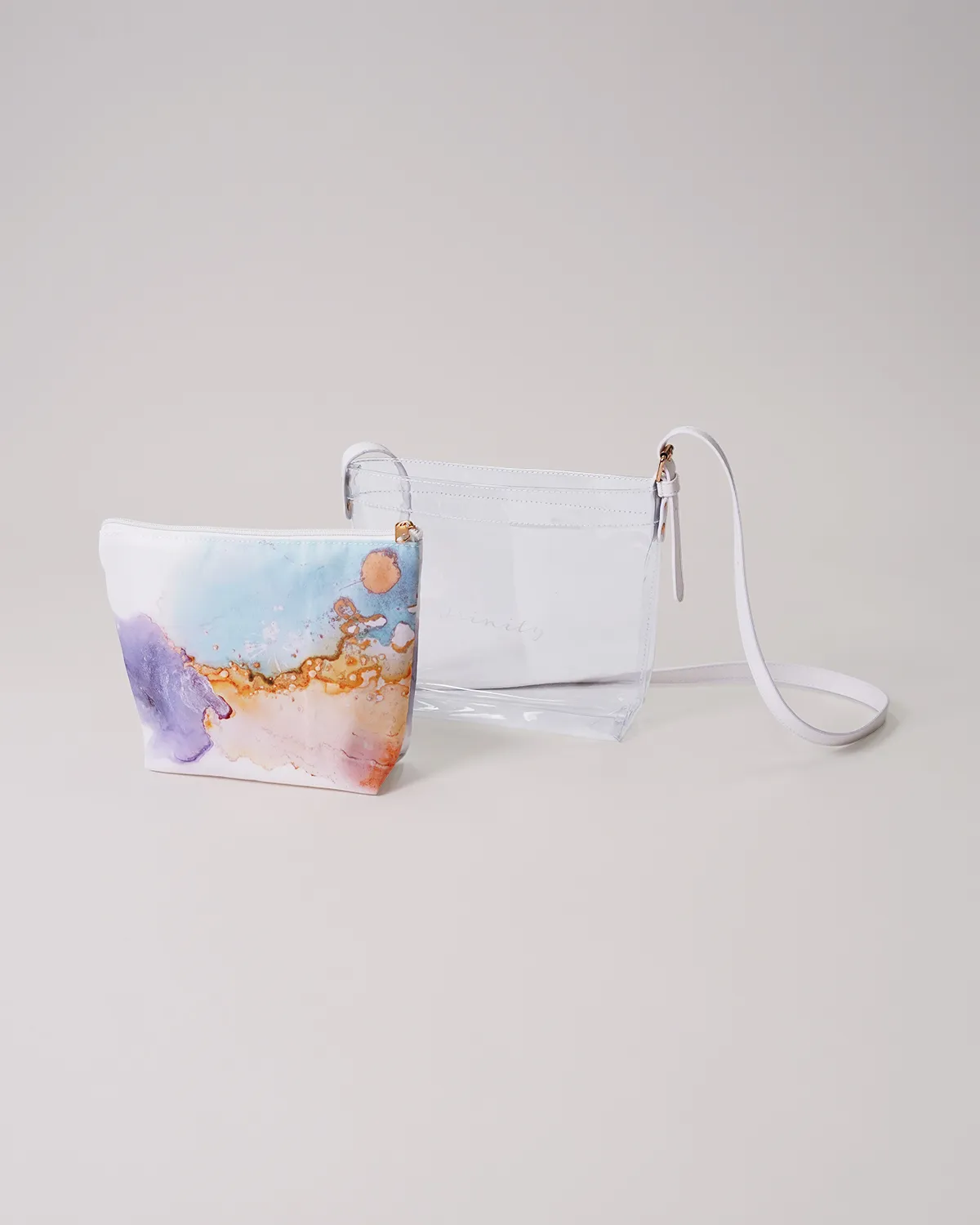 透明塩ビ船底ポシェット＋ポリエステル船底ポーチ_ポーチ・ビニールバッグ