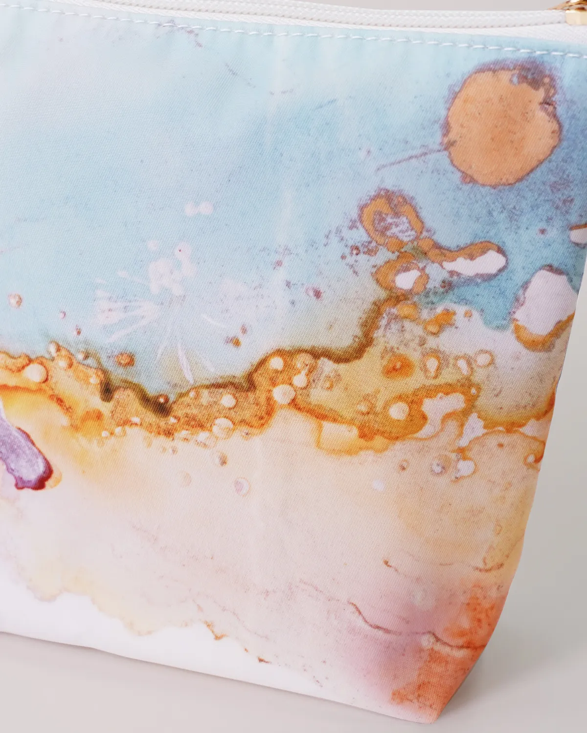 透明塩ビ船底ポシェット＋ポリエステル船底ポーチ_柄印刷