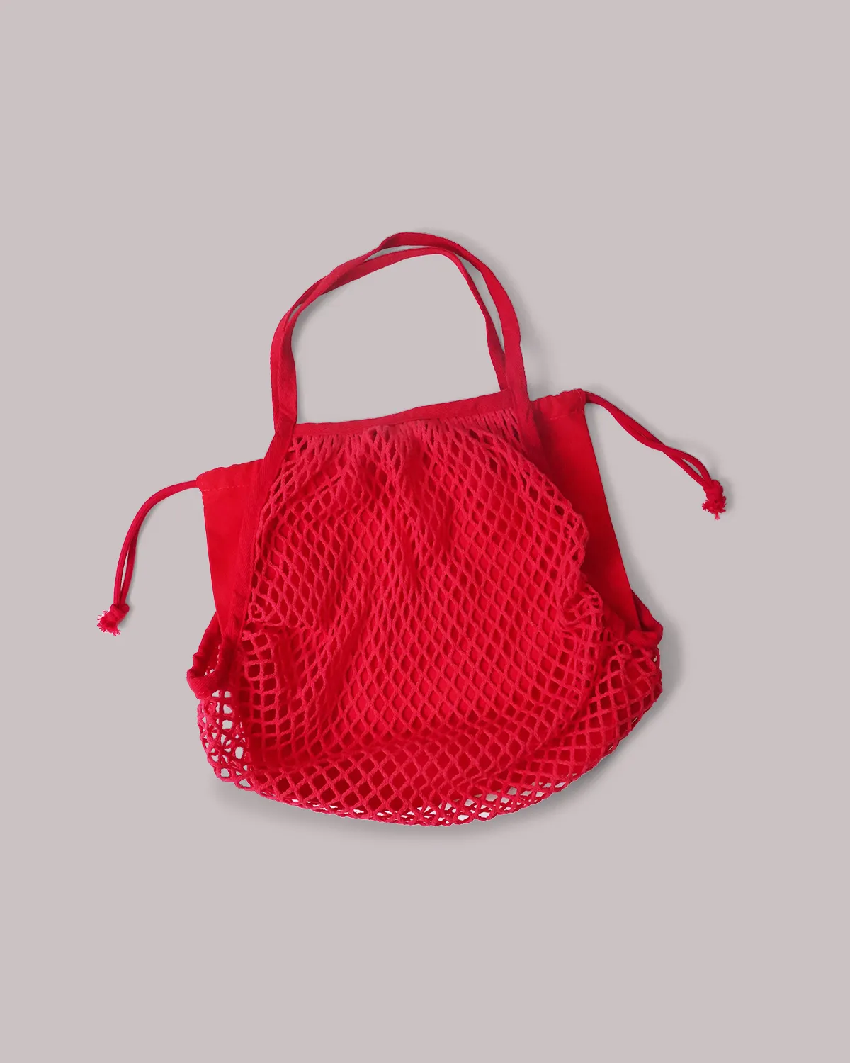 コットンメッシュバッグコットン5オンス巾着袋_正面平置き