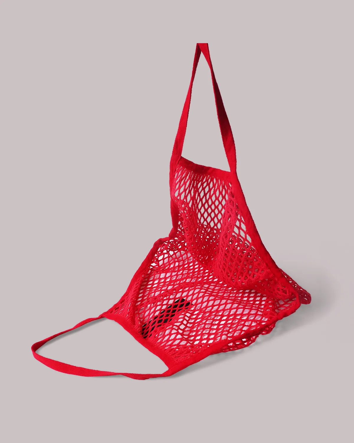 コットンメッシュバッグコットン5オンス巾着袋_メッシュバッグ開き