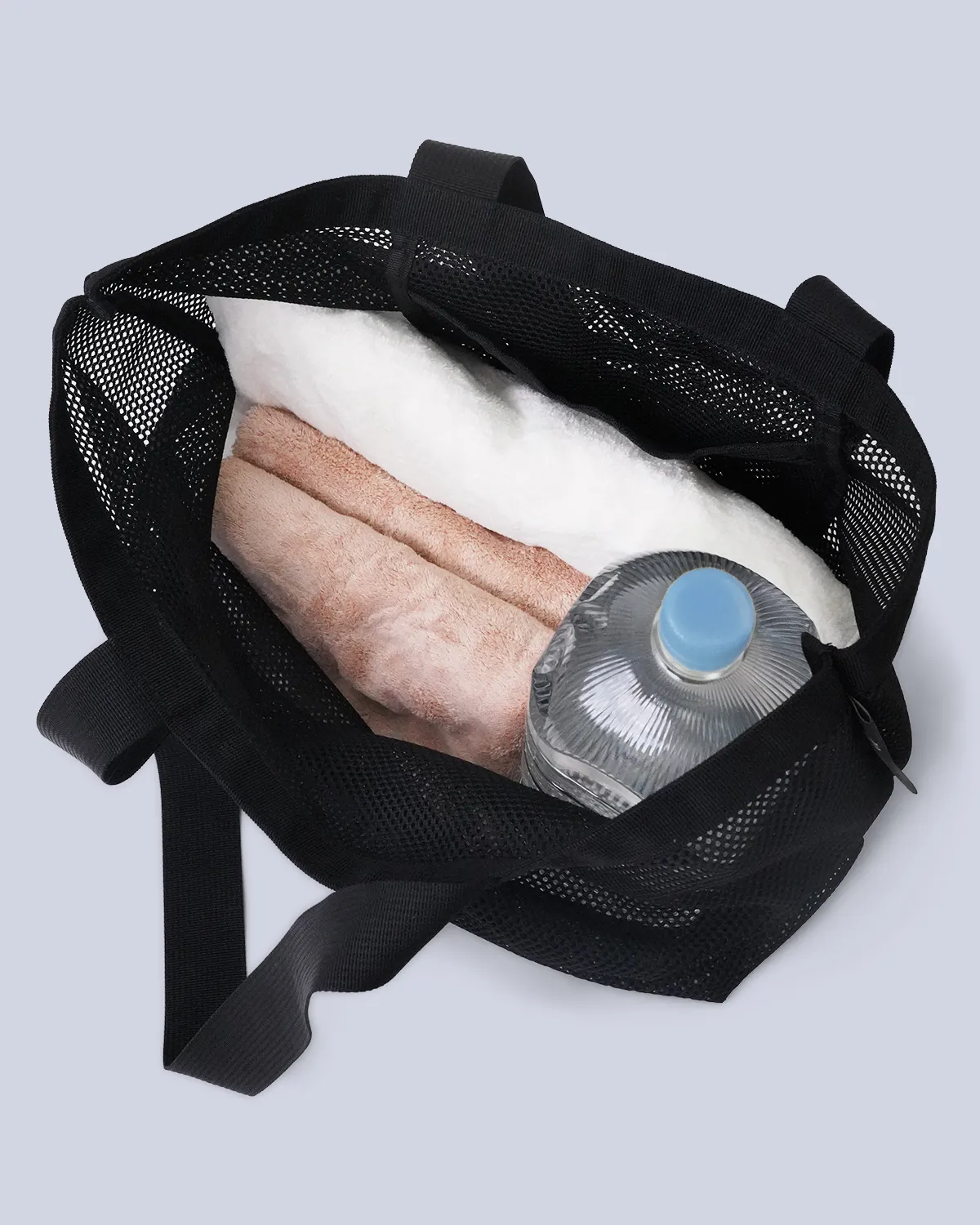 メッシュ船底バッグ_バスタオル・ペットボトル