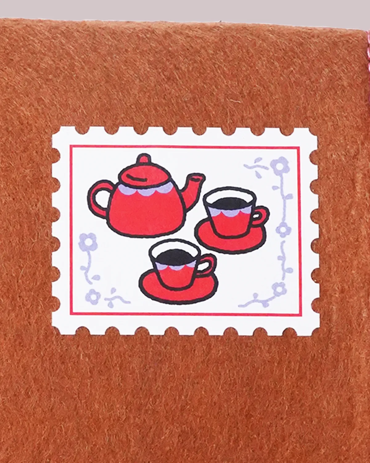 フェルト角底ポーチ_薄茶_緑_熱転写・カップ